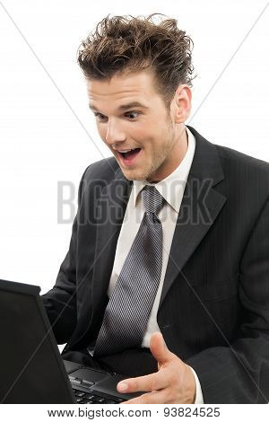 Young Businessman With Laptop