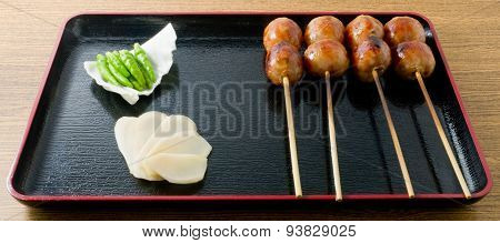 Delicious Thai Grilled Sausages On Bamboo Skewer