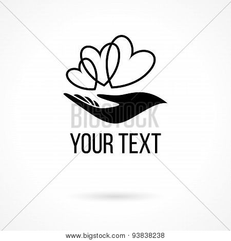 Logo with hands and hearts