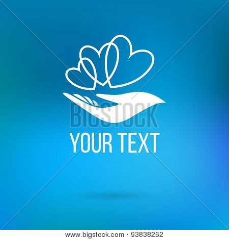 Logo with hands and hearts