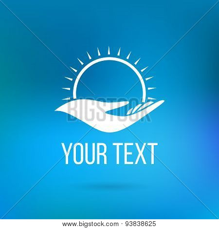 logo with hand and sun