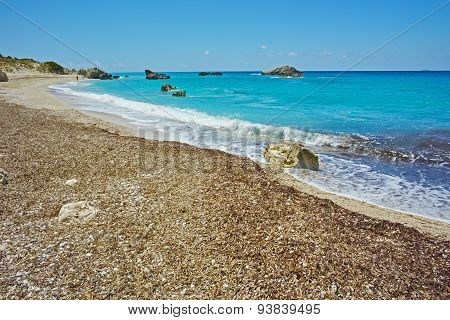Panoramic view of Megali Petra Beach, Lefkada