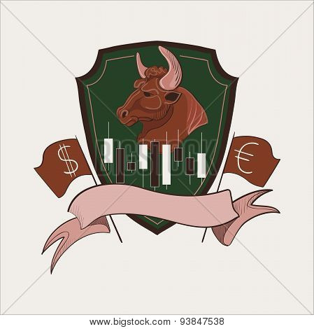 Finance forex Labels Logo