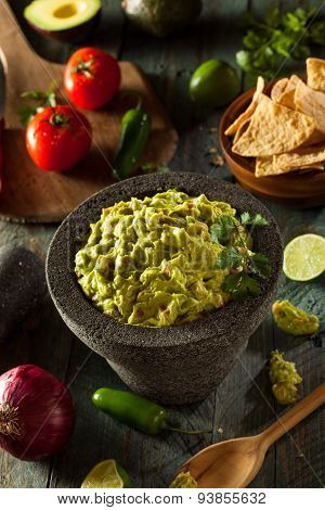 Homemade Fresh Guacamole And Chips
