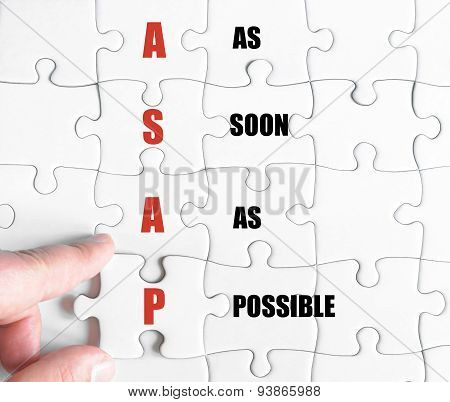 Last Puzzle Piece With Business Acronym Asap