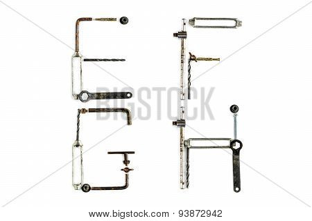 Industrial Metal Alphabet Letter E,f,g,h