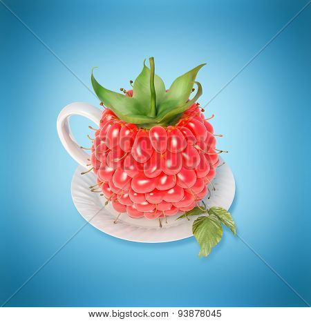 Raspberry tea cup