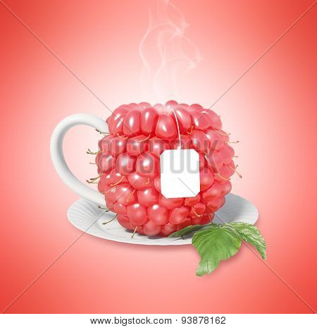Raspberry tea cup