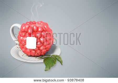 Raspberry tea cup