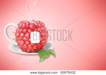 Raspberry tea cup