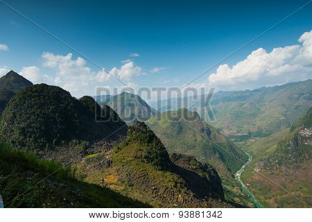 Amazing mountain landscape in Dong Van karst plateau global geological park, Hagiang, Vietnam