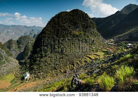 Amazing mountain landscape in Dong Van karst plateau global geological park, Hagiang, Vietnam