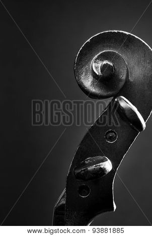 Close Up Of Violin Scroll And Pegbox
