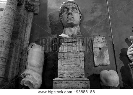 Constantine Statue At Night