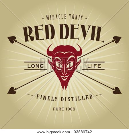 Vintage Retro Red Devil Seal 