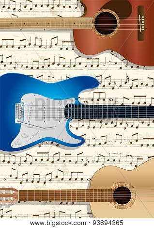 Guitars And Music Background