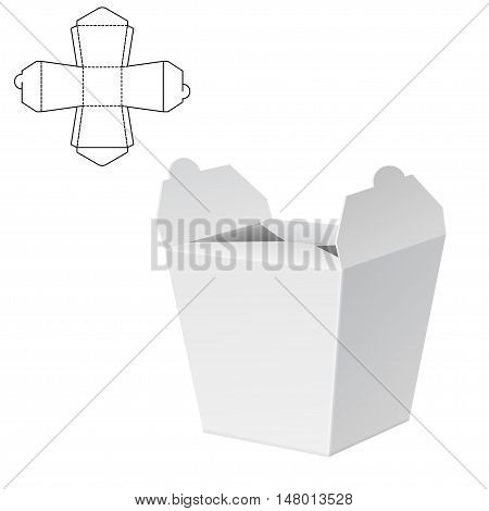 Vector Illustration of Diecut Craft Box for Design, Website, Background, Banner. Retail Folding package Template. Fold pack with dieline for your brand on it