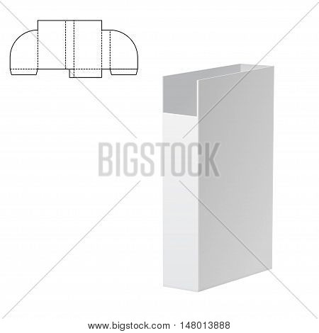 Vector Illustration of Diecut Craft Box for Design, Website, Background, Banner. Retail Folding package Template. Fold pack for document with dieline for your brand on it