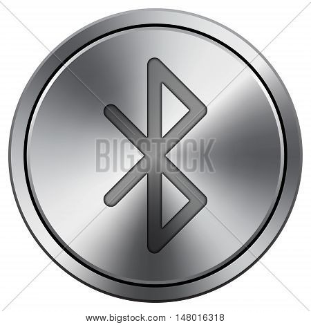 Bluetooth Icon. Round Icon Imitating Metal.