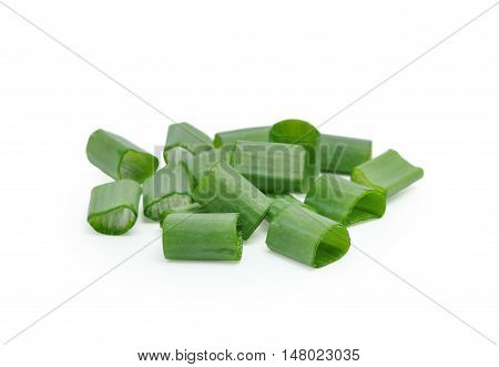 Chopped green onion isolated on white backgroun