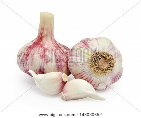Fresh garlic isolated on the white background