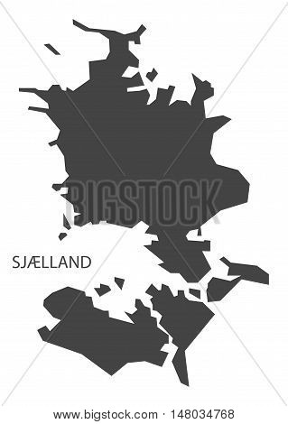Sjaelland Denmark Map grey vector high res