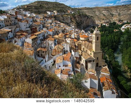 Scenic Cityscape At Alcala Del Jucar, Castilla La Mancha, Spain