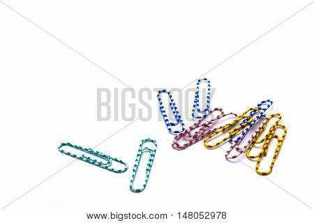 Paper clip on white background,paper clip,colorful paper clip
