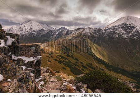 Beautiful autumn mountain landscape. The Tatra Mountains. Poland