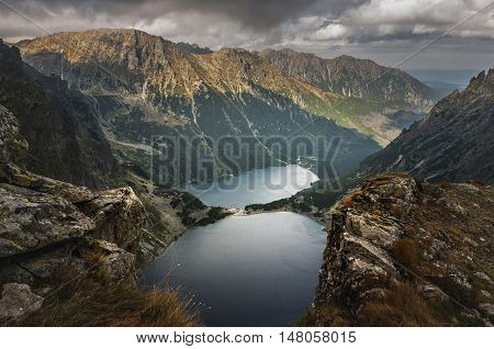 Beautiful view of the mountain lakes in the High Tatras. Poland