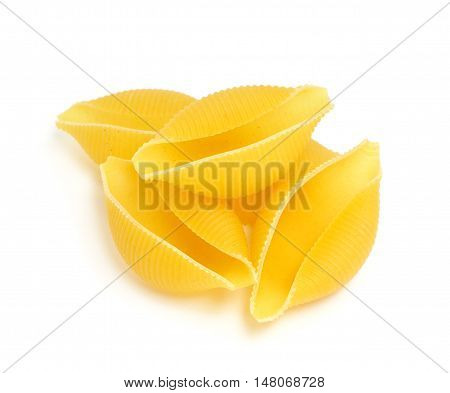 Uncooked pasta isolated on the white background