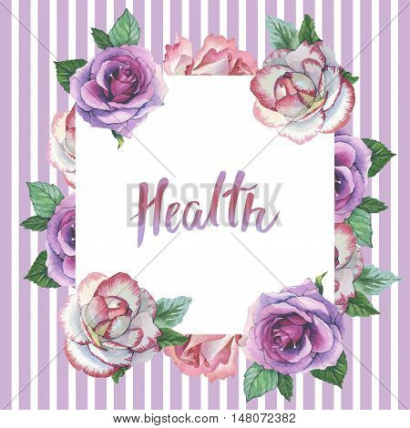 Wildflower rose flower frame in a watercolor style isolated. Full name of the plant: rose, platyrhodon, rosa. Aquarelle flower could be used for background, texture, pattern, frame or border.
