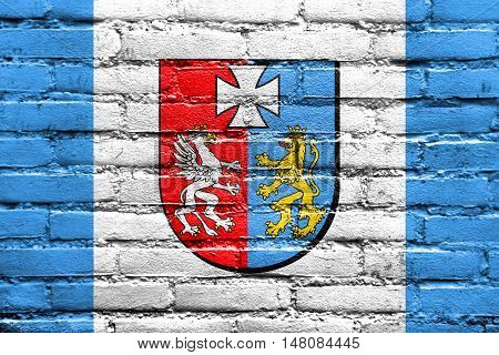 Flag Of Subcarpathian Voivodeship, Poland, Painted On Brick Wall