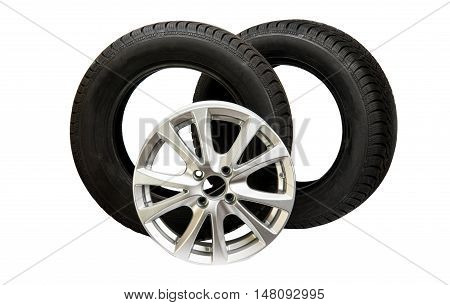 car wheels isolated on a white background