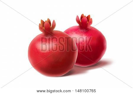 Pomegranates on white background. Rimon illustration. Shana Tova, pomegranate, Shofar, Yom Kippur, Sukkot, Jewish new year, Jewish holidays. Israel, traditional fruit. Seven fruits, Seven Species.