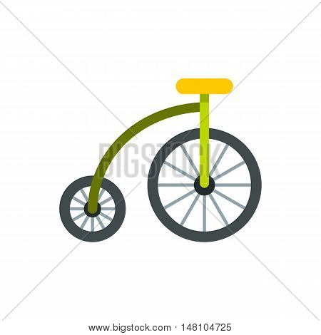 Highwheel bike icon in flat style on a white background vector illustration