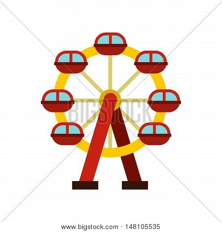 Ferris wheel icon in flat style on a white background vector illustration