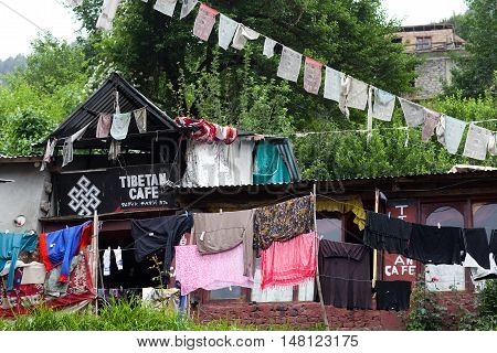 VASHIST, INDIA - JUNE 08: Tibetan Cafe in Kulu valley on June 08, 2012 in Himachal Pradesh State, India