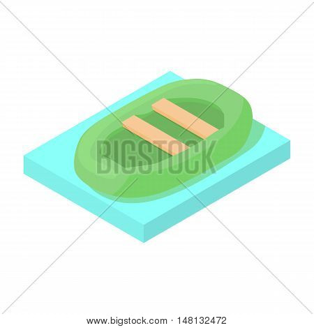 Dinghy inflatable boat icon in cartoon style isolated on white background vector illustration