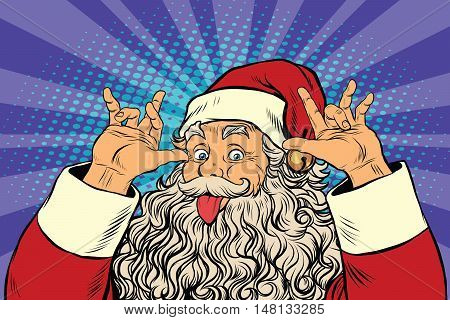 Santa Claus tease, good sense of humor, pop art retro vector illustration
