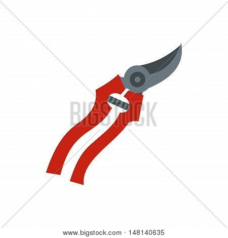 Garden shears icon in flat style isolated on white background. Tool symbol vector illustration