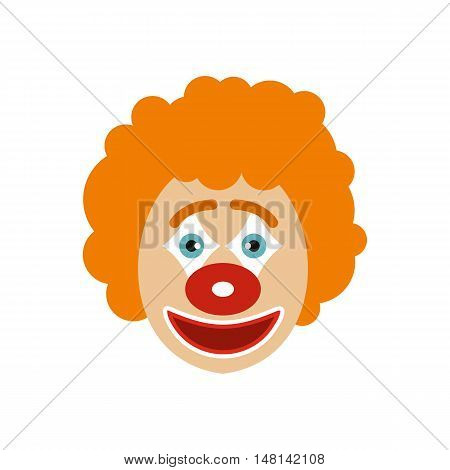 Clown face icon in flat style isolated on white background. Circus symbol vector illustration