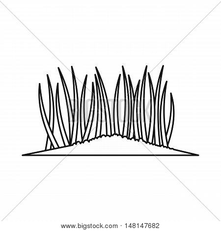 Grass icon in outline style isolated on white background vector illustration