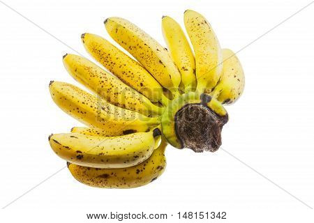 Ripe banana isolated on white background. It is good food for excretion