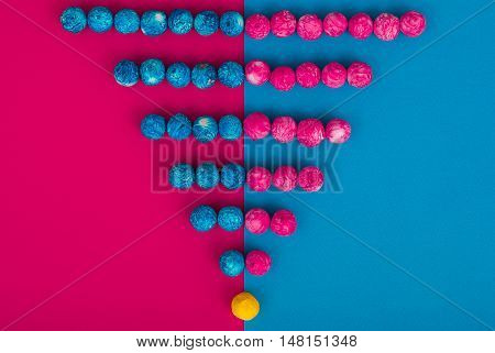 Abstract Colorful Background. Modern Material Design. Two colors with decoraions