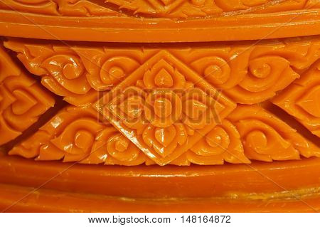 Carving Candle Closeup Detail Texture Thai Background