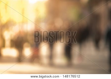 City commuters at sunset. Blurred background image for business, modile apps, and other uses.