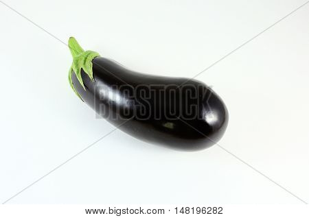 Fresh Healthy Eggplants On White Background.