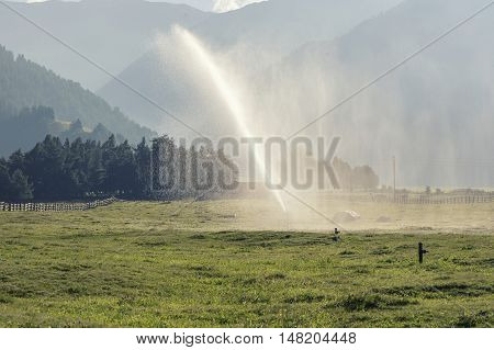 Mountains and grass of South Tyrol In Italy