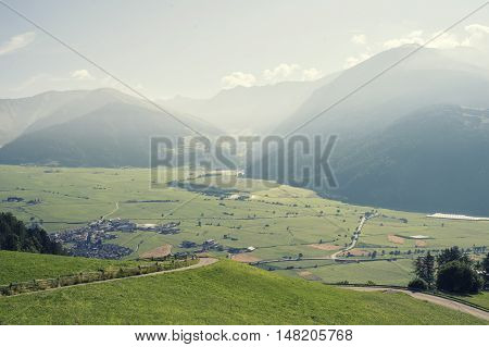 Mountains and grass of South Tyrol In Italy
